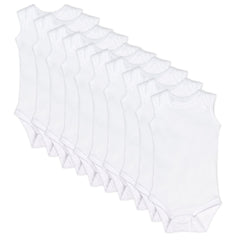 10-Pack Organic Cotton Sleeveless Bodysuits