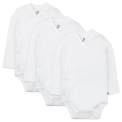 3-Pack Organic Cotton Long Sleeve Side-Snap Bodysuits