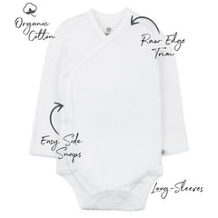 3-Pack Organic Cotton Long Sleeve Side-Snap Bodysuits