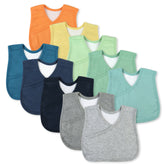 10-Pack Organic Cotton 4 in 1 Reversible Bibs