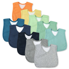 10-Pack Organic Cotton 4 in 1 Reversible Bibs