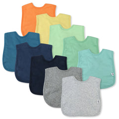 10-Pack Organic Cotton 4 in 1 Reversible Bibs