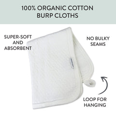 3-Pack Organic Cotton Matelasse Burp Cloths