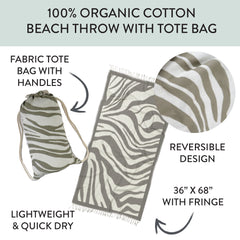 Beach Throw Towel in Tote Bag