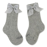 Cable Knit Knee Sock with Bow