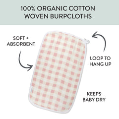 4-Pack Organic Cotton Multi-layer Woven Burp Cloths