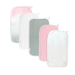 5-Pack Organic Cotton Multi-layer Woven Burp Cloths
