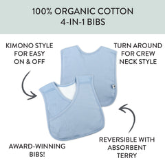 5-Pack Organic Cotton 4 in 1 Reversible Bibs