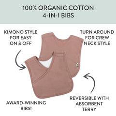 5-Pack Organic Cotton 4 in 1 Reversible Bibs