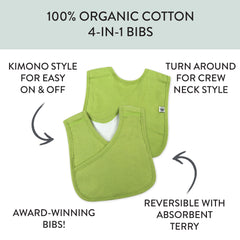 5-Pack Organic Cotton 4 in 1 Reversible Bibs