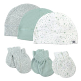 6-Piece Organic Cotton Mitt and Hat Set