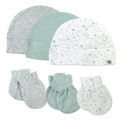 6-Piece Organic Cotton Mitt and Hat Set