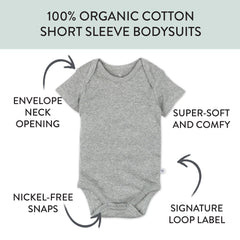 10-Pack Organic Cotton Short Sleeve Bodysuits