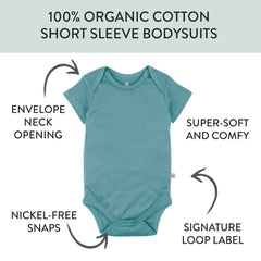 10-Pack Organic Cotton Short Sleeve Bodysuits