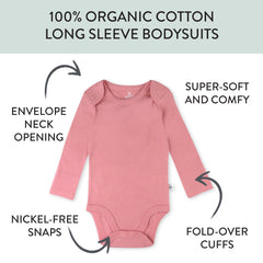 10-Pack Organic Cotton Long Sleeve Bodysuits
