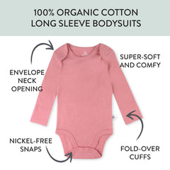 20-Pack Organic Cotton Long Sleeve Bodysuit & Knit Tri-fold Burp Cloth Bundle