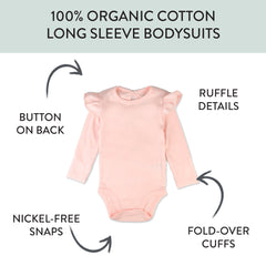 10-Pack Organic Cotton Long Sleeve Bodysuits