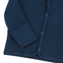 Organic Cotton Matelassé Snap-Front Hooded Jacket