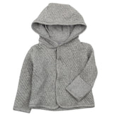 Organic Cotton Matelassé Snap-Front Hooded Jacket