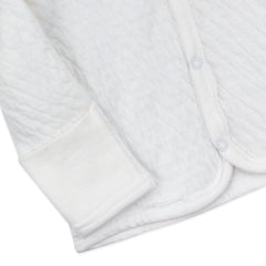 Organic Cotton Matelassé Snap-Front Hooded Jacket