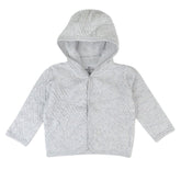 Organic Cotton Matelassé Snap-Front Hooded Jacket