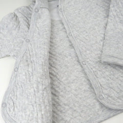 Organic Cotton Matelassé Snap-Front Hooded Jacket