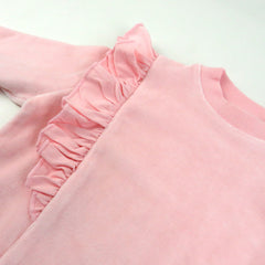 2-Piece Velour Ruffle Front Sweatsuit