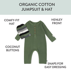 Organic Cotton Jumpsuit Coverall Romper Set