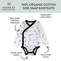 2-Piece Long Sleeve Organic Cotton Bodysuit & Side Snap Bodysuit