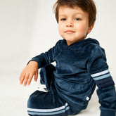 2 Piece Cozy Velour Pop Over Hoodie and Sweatpant Set