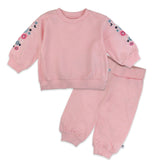 2-Piece Cozy Sweatsuit with Embroidered Sleeve