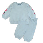 2-Piece Cozy Sweatsuit with Embroidered Sleeve