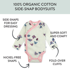 3-Pack Organic Cotton Long Sleeve Side-Snap Bodysuits