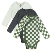 3-Pack Organic Cotton Long Sleeve Side-Snap Bodysuits