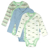 3-Pack Organic Cotton Long Sleeve Side-Snap Bodysuits