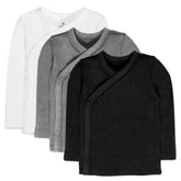 3-Pack Organic Cotton Long Sleeve Side-Snap Tops