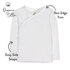3-Pack Organic Cotton Long Sleeve Side-Snap Tops