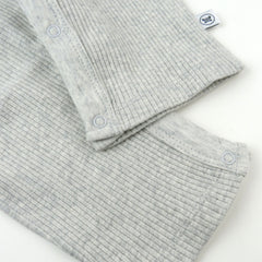 3-Piece Organic Cotton Rib Romper, T-Shirt and Reversible Bib