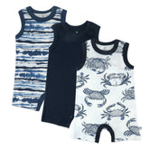 3-Pack Organic Cotton Sleeveless Rompers