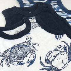 3-Pack Organic Cotton Sleeveless Rompers