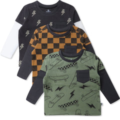 3-Pack Organic Cotton 2fer T-Shirts