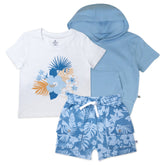 3-Piece Short Sleeve Hoodie, T-shirt and Short Set