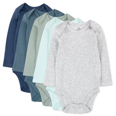 5-Pack Organic Cotton Long Sleeve Bodysuits
