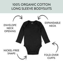 5-Pack Organic Cotton Long Sleeve Bodysuits