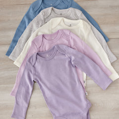 5-Pack Organic Cotton Long Sleeve Bodysuits