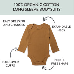 5-Pack Organic Cotton Long Sleeve Bodysuits