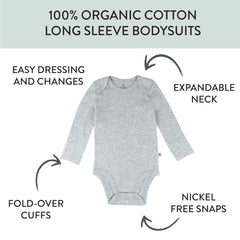 5-Pack Organic Cotton Long Sleeve Bodysuits