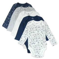 5-Pack Organic Cotton Long Sleeve Bodysuits