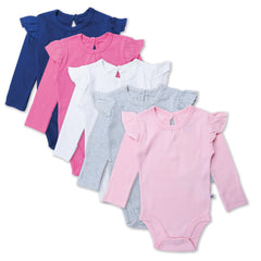 5-Pack Organic Cotton Long Sleeve Bodysuits