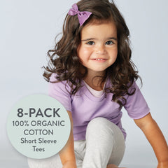 8-Pack Organic Cotton Short Sleeve T-Shirts